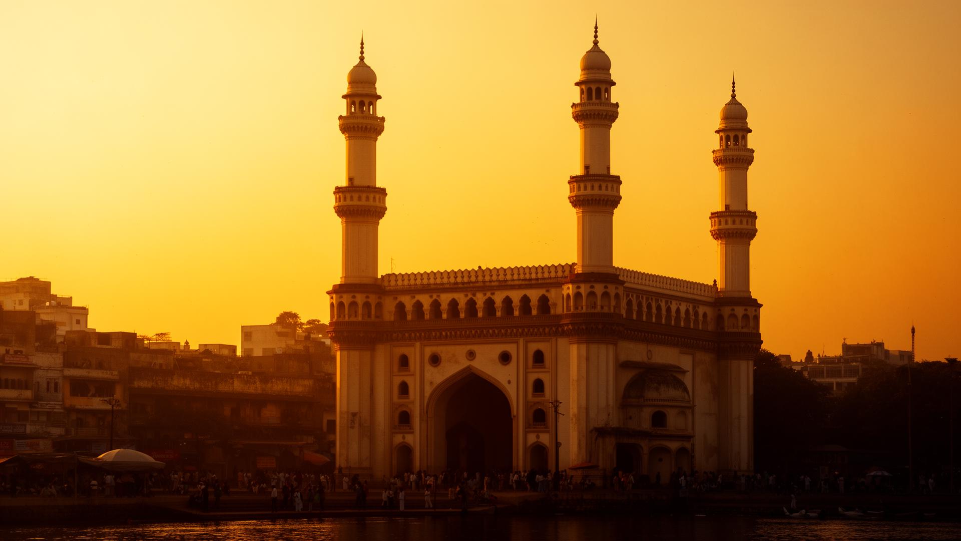Hyderabad cityscape at golden hour