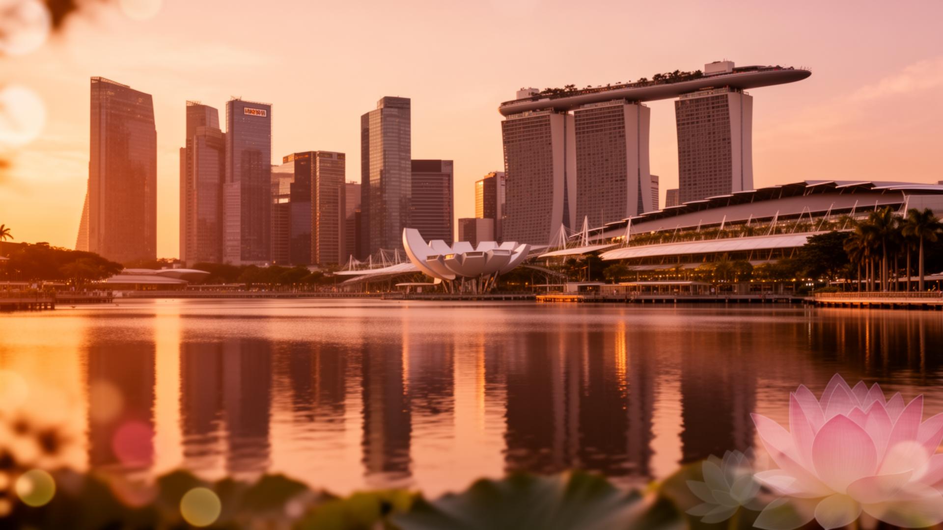Singapore landscape at golden hour