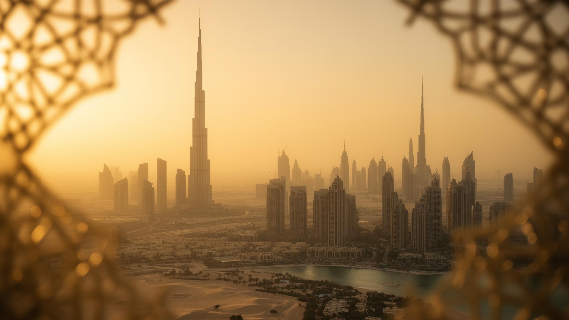 United Arab Emirates landscape at golden hour